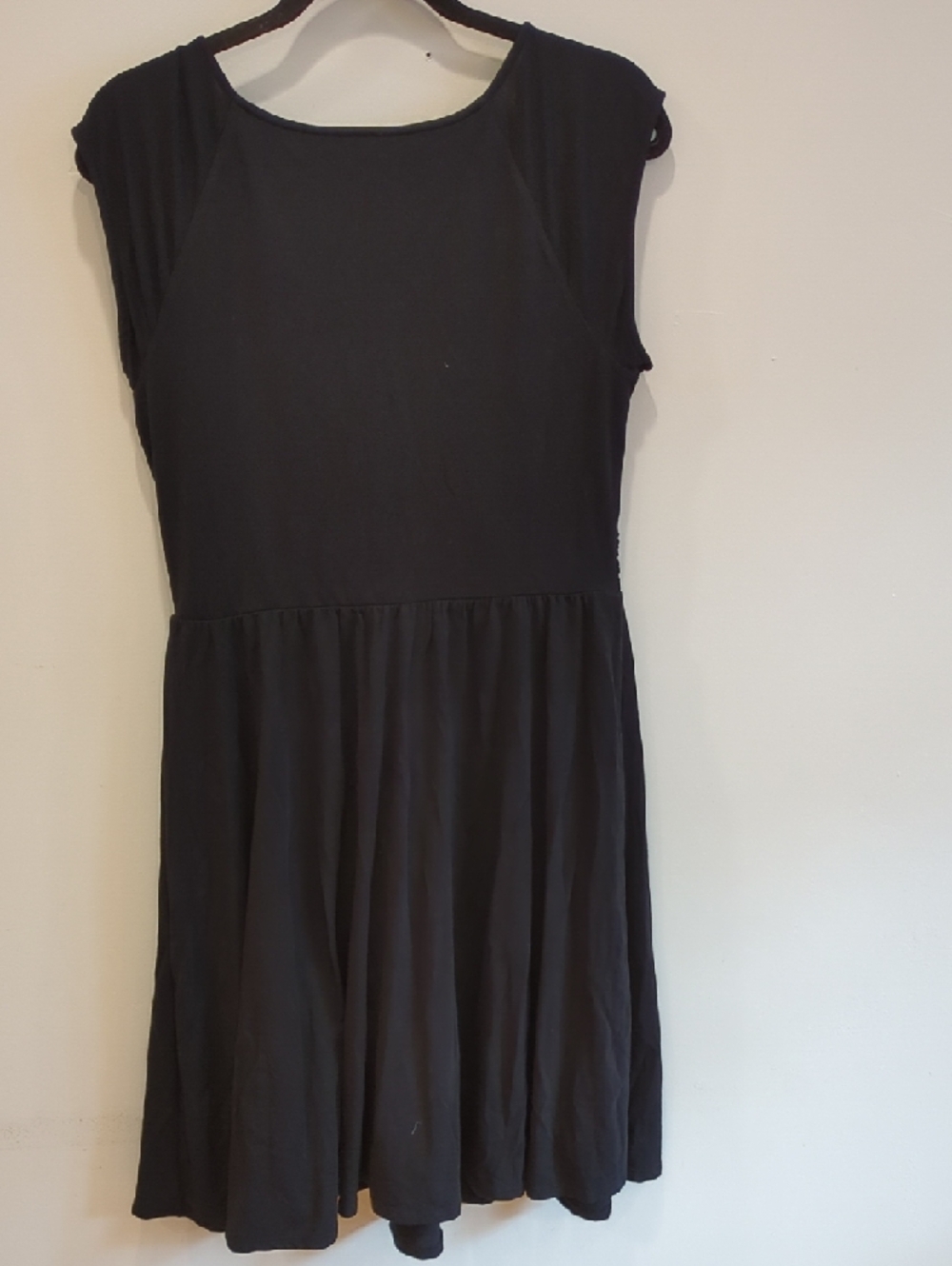 Garnet Hill Black Sleeveless Wrap-Style Mini Dress Medium Minimalist Classic - Picture 7 of 7